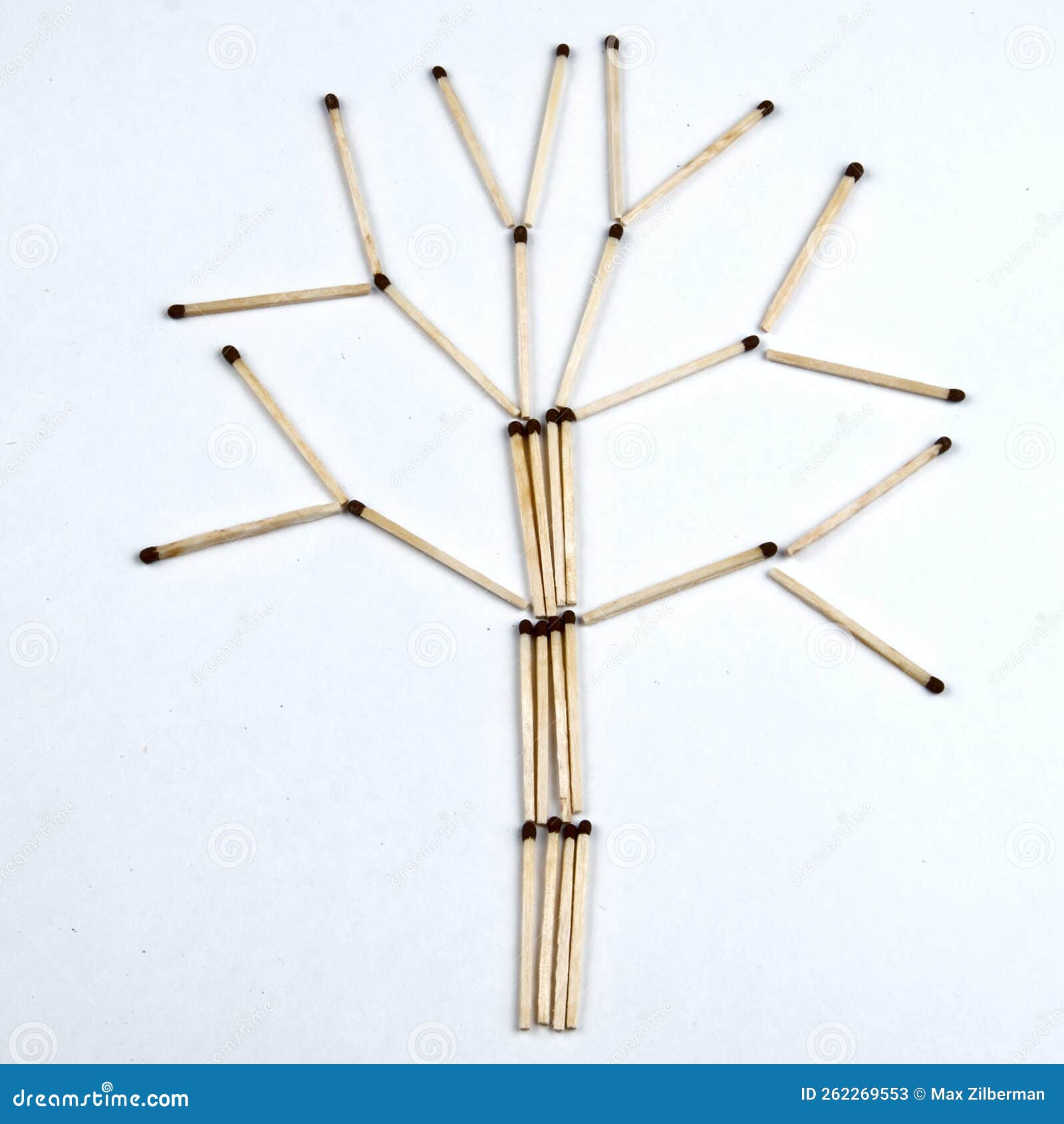 A Symbolic Image of a Tree Made of Matches. Concept of Environmental Protection Stock Image