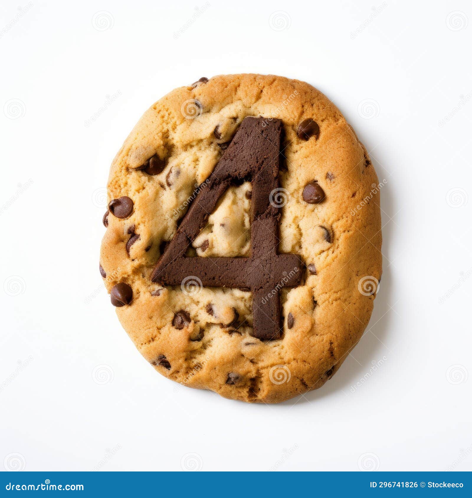 ic imagery: number 4 chocolate chip cookie