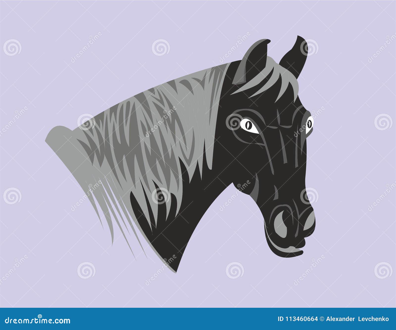 Neck with a horse`s head stock illustration. Illustration of symbolizes -  113460664