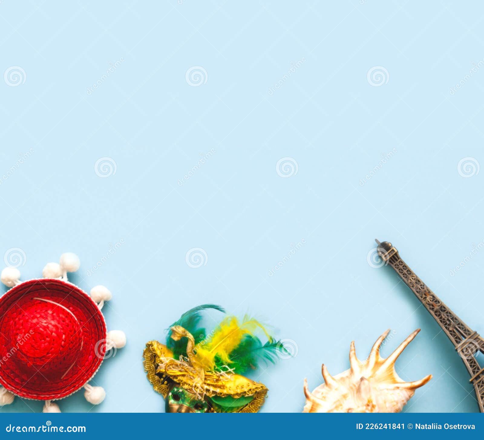 Symbols of Countries on a Blue Background. Creative Layout for Travel Design  and Advertising Stock Image - Image of celebration, europe: 226241841