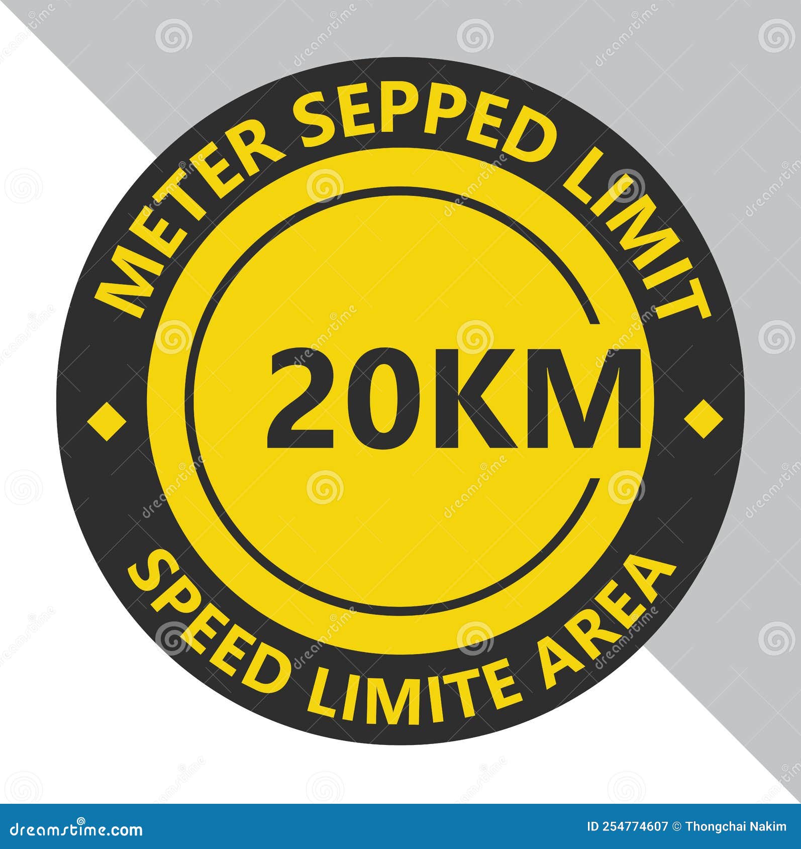 s of logo for car speed limite 20 kilometer per hours sticker.