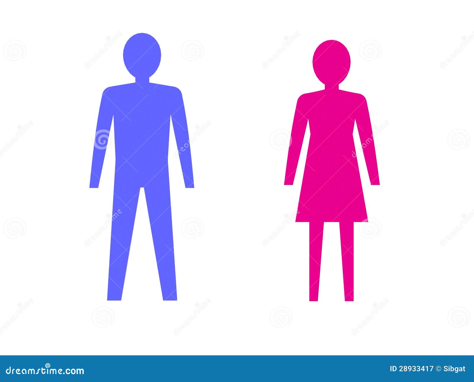 Symbols Of Male And Female Pink And Blue Stock