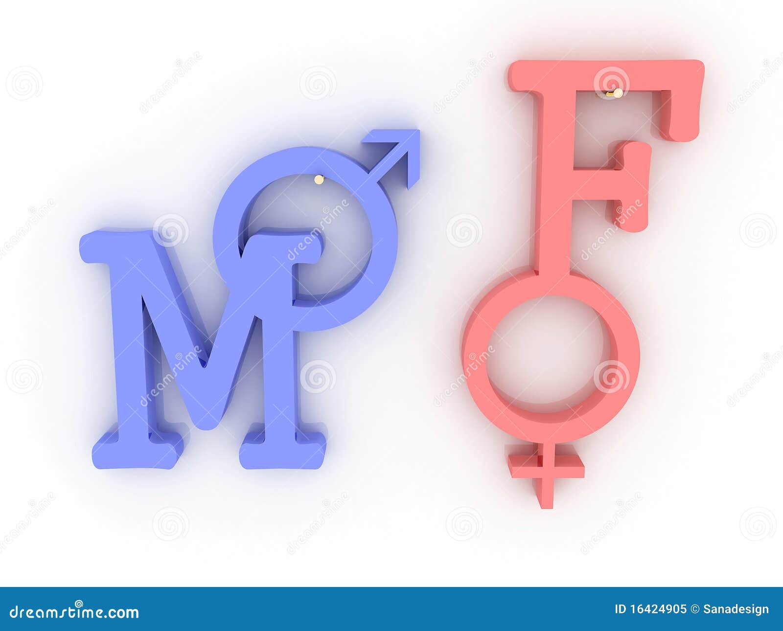 Symbols Of Male And Female Pink And Blue 3d Stock Illustration Image 16424905