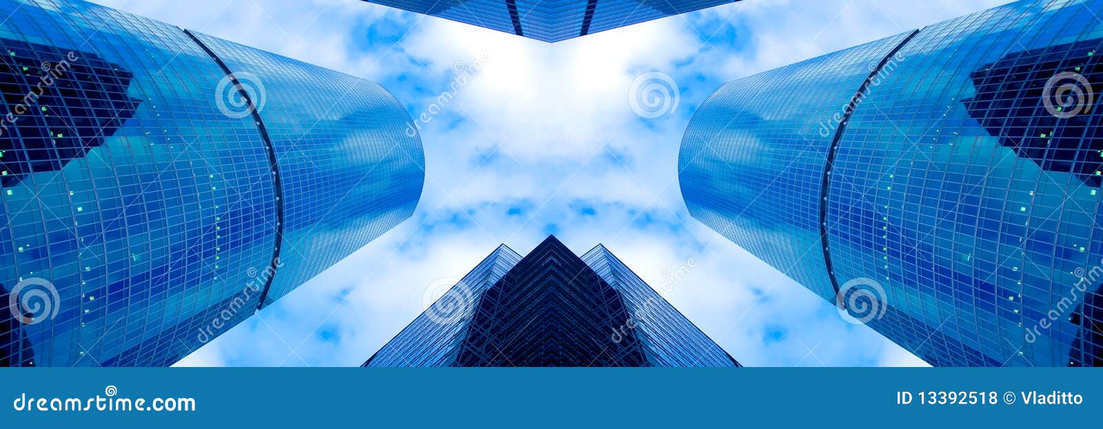 symmetric business skyscrapers