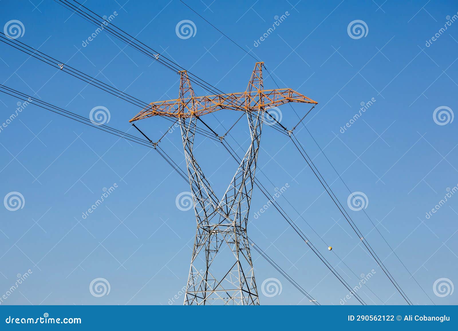 Symmetrical High Voltage Electricity Poles Stock Photo Image of