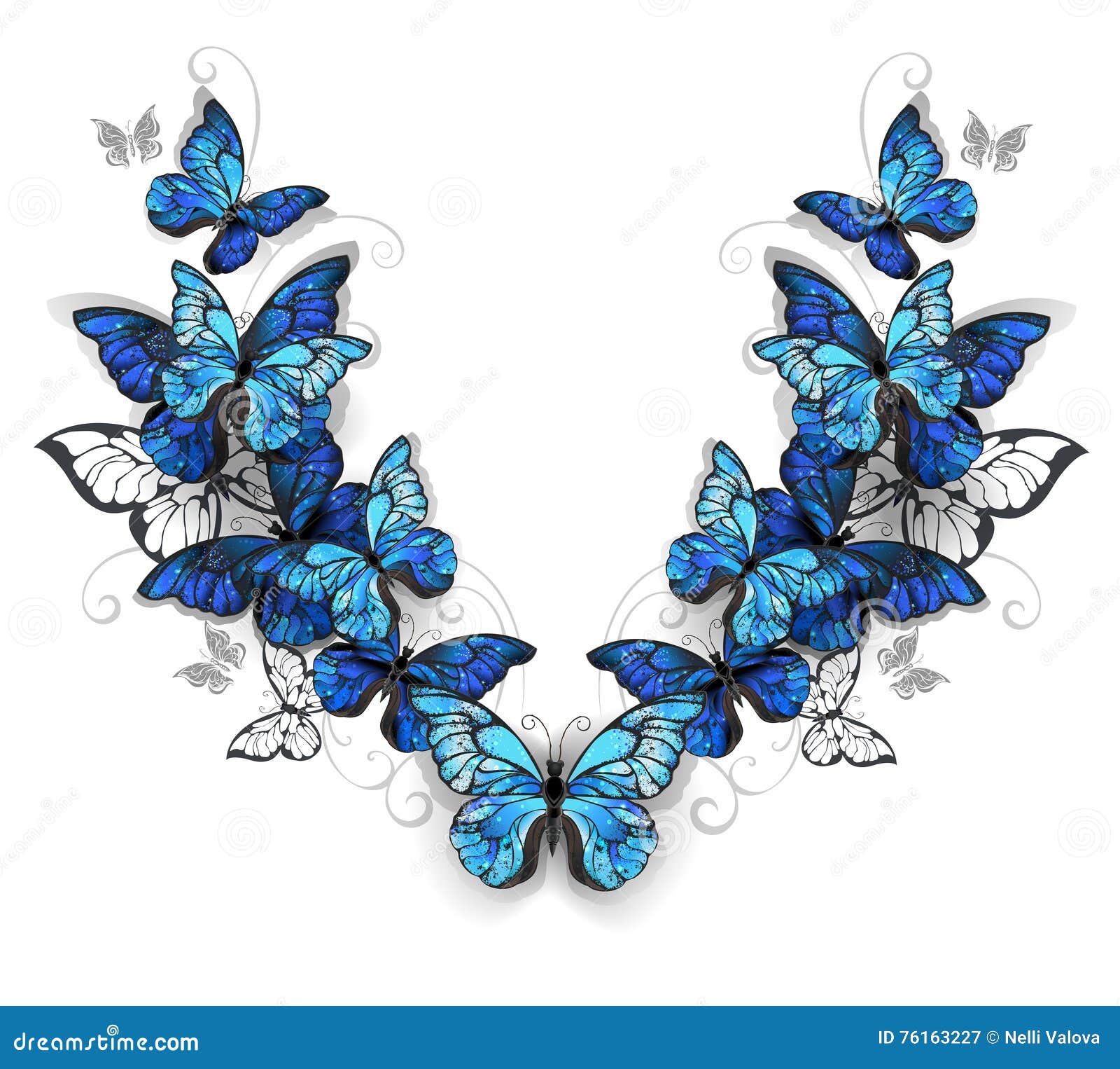 Symmetrical Pattern of Butterflies Morpho Stock Vector