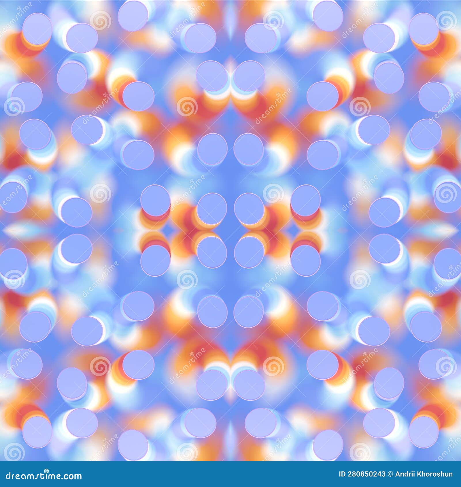 Symmetrical Pattern of Spiral Shaped Objects with a Colorful Texture