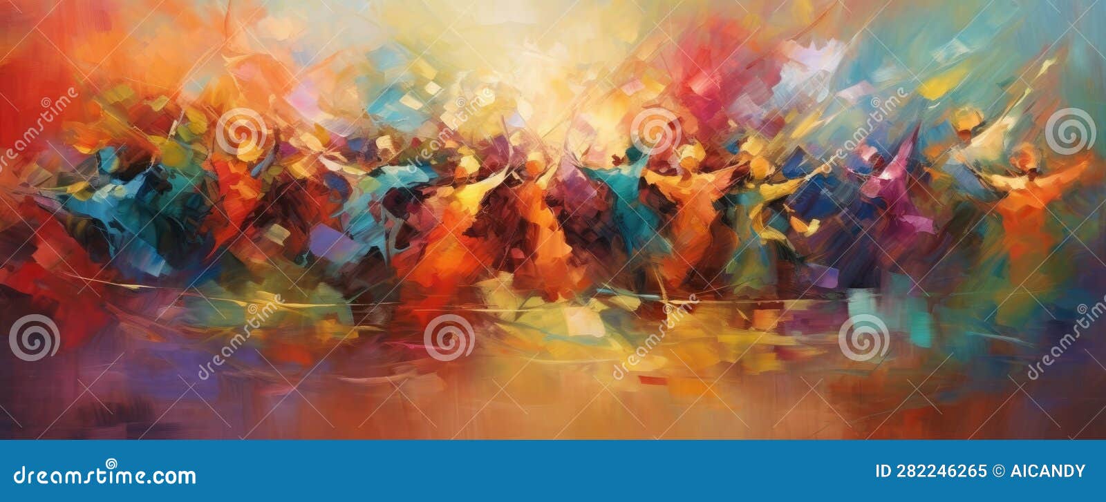 Symphony of Vibrant Brushstrokes Dancing Across the Canvas, Expressing the Essence of Abstract 