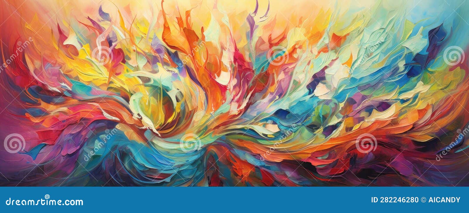 Symphony of Vibrant Brushstrokes Dancing Across the Canvas, Expressing the Essence of Abstract 