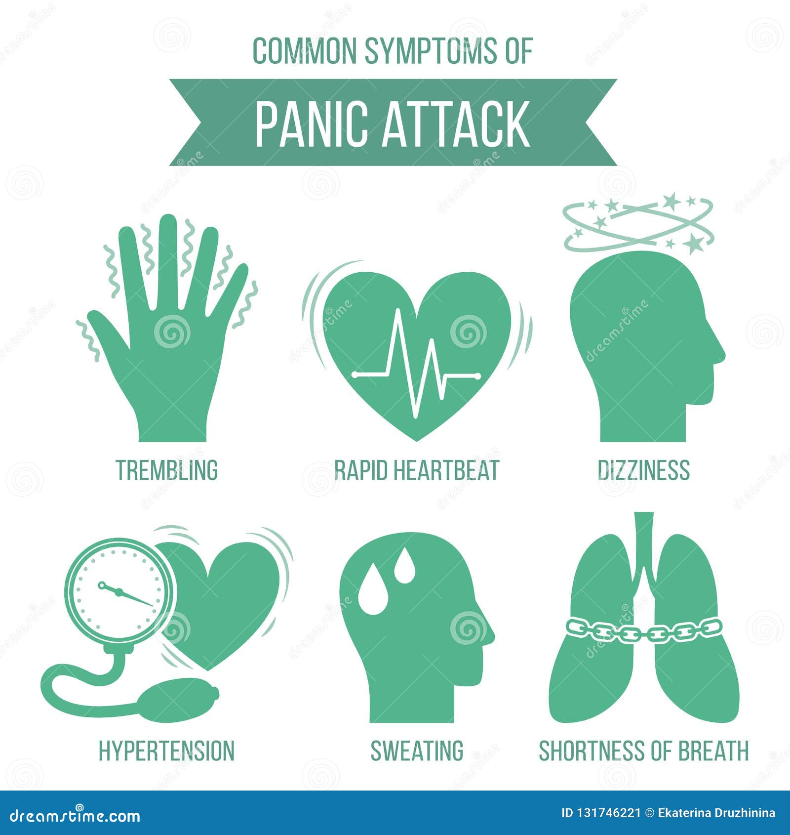 Symptoms Of Panic Attack Stock Vector Illustration Of Infographic Symptoms Of Panic Attack Stock Vector Illustration Of Infographic