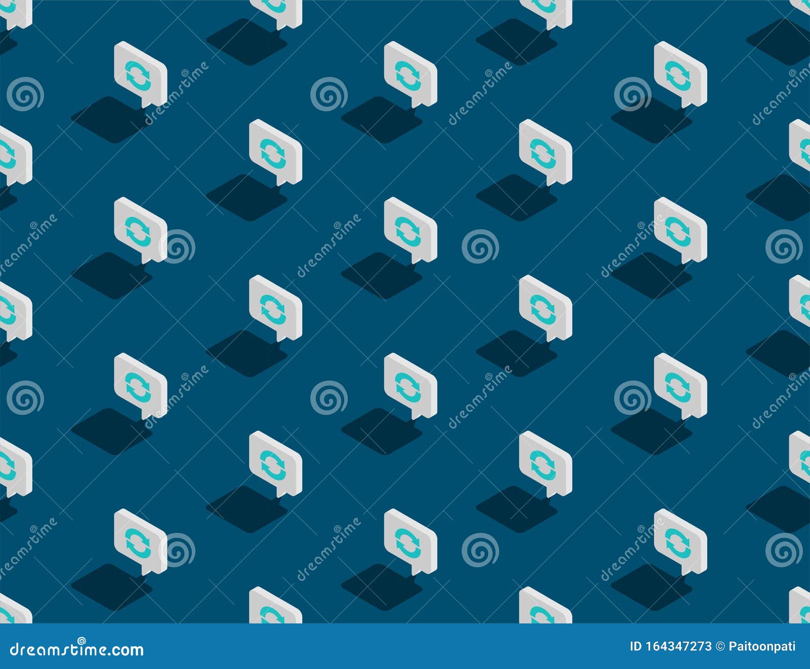 Sync Sign in Speech Bubble Message 3d Isometric Seamless Pattern, Data  Update Technology Concept Poster and Social Banner Post Stock Vector -  Illustration of flyer, arrow: 164347273
