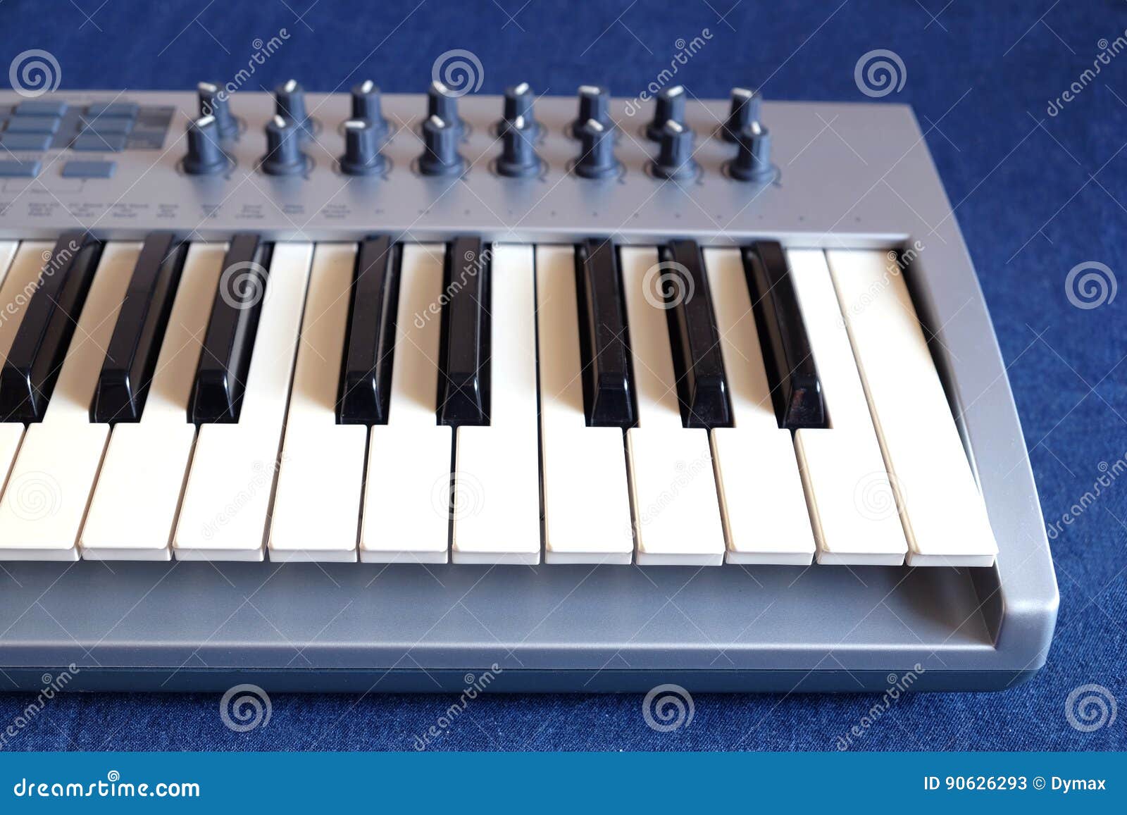 Synthesizer Piano Roll Front View Closeup Stock Image - Image of