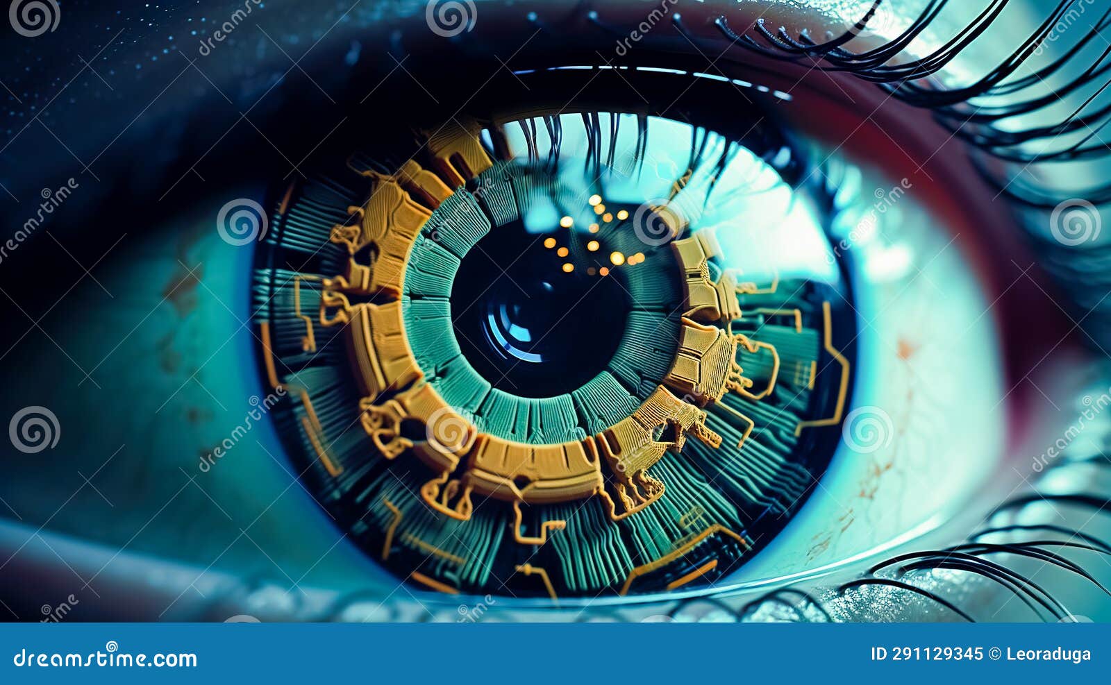 Synthetic Eye Closeup. Generative Ai Technology Stock Image Image of