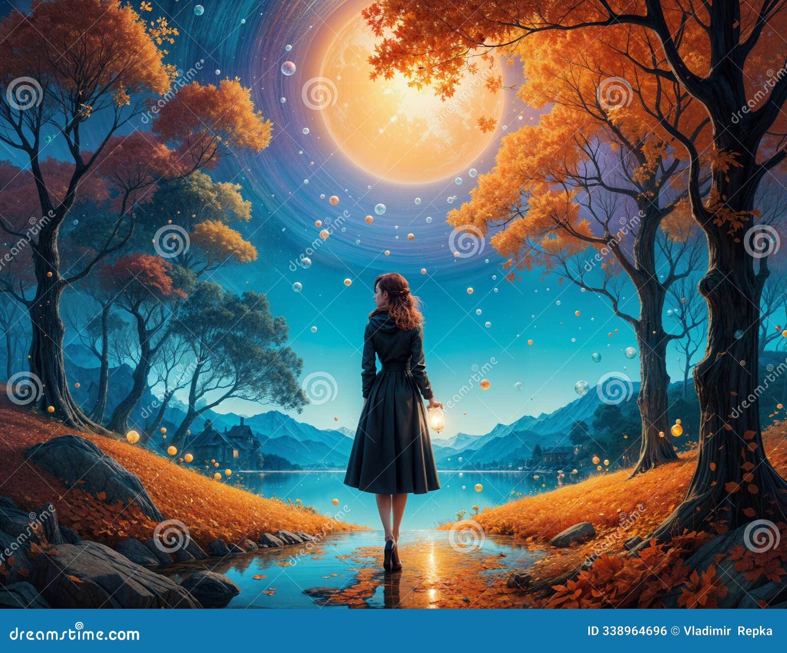autumn walk - ai generated image (synthography art)