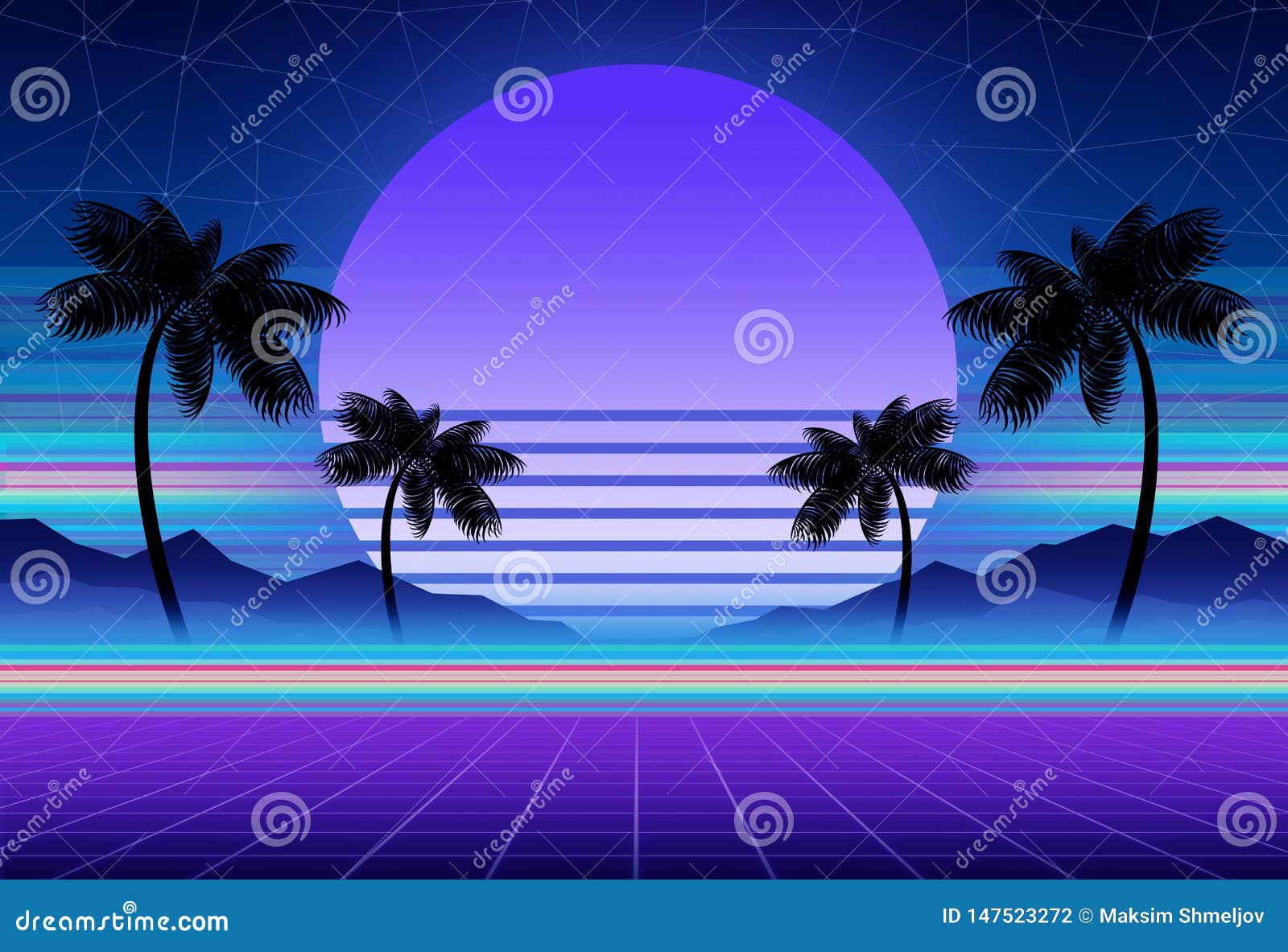 Retrowave background discount