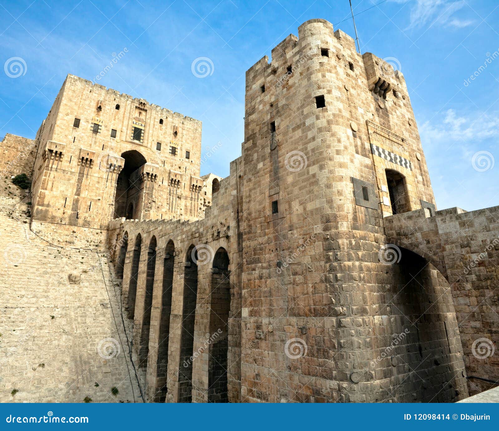 Syria - Aleppo. Famous fortress and citadel in Aleppo, Syria. Entrance bridge.