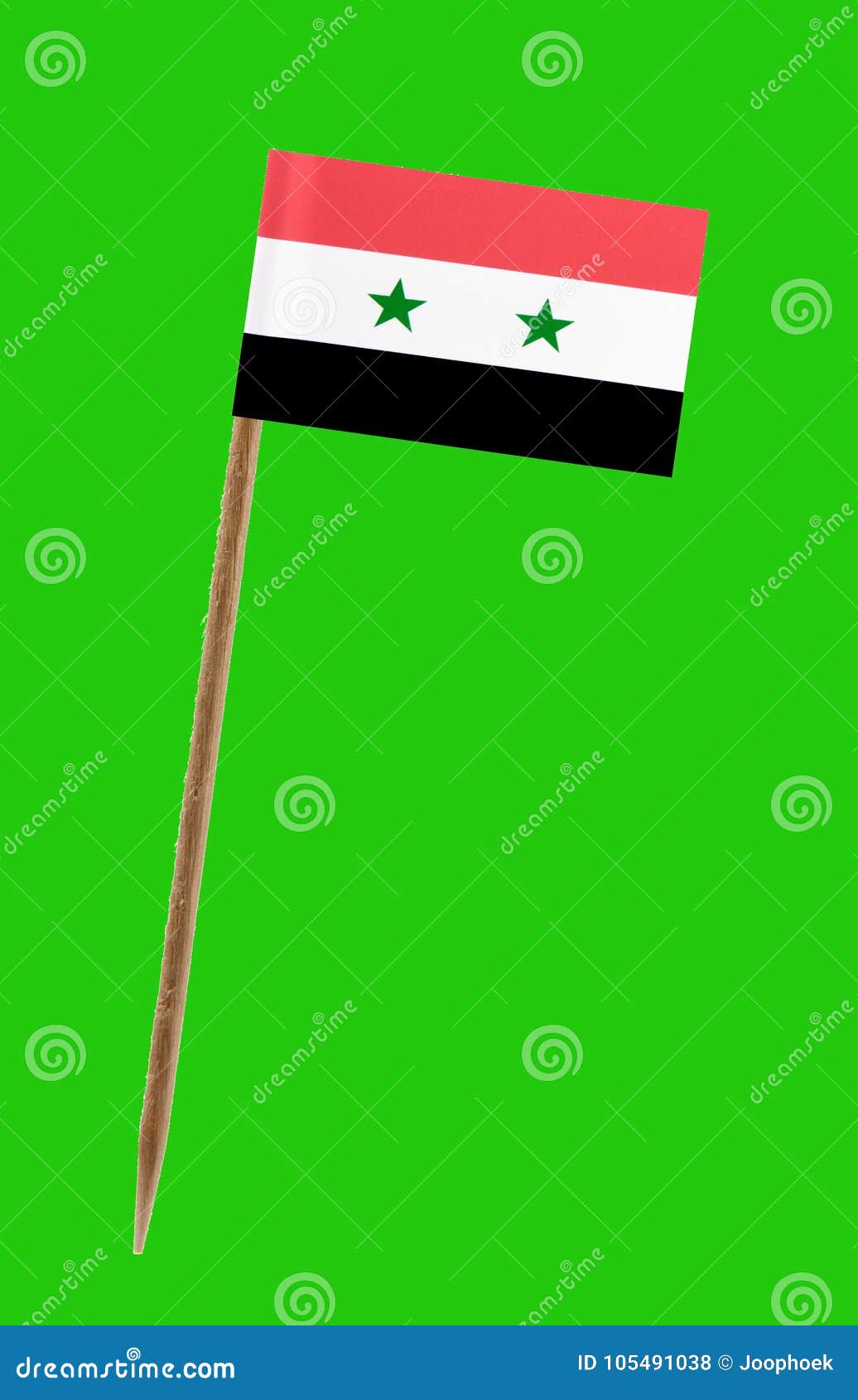 Syrien-Flagge, Mit Grünem Schirm Für Chromakey Stockfoto - Bild