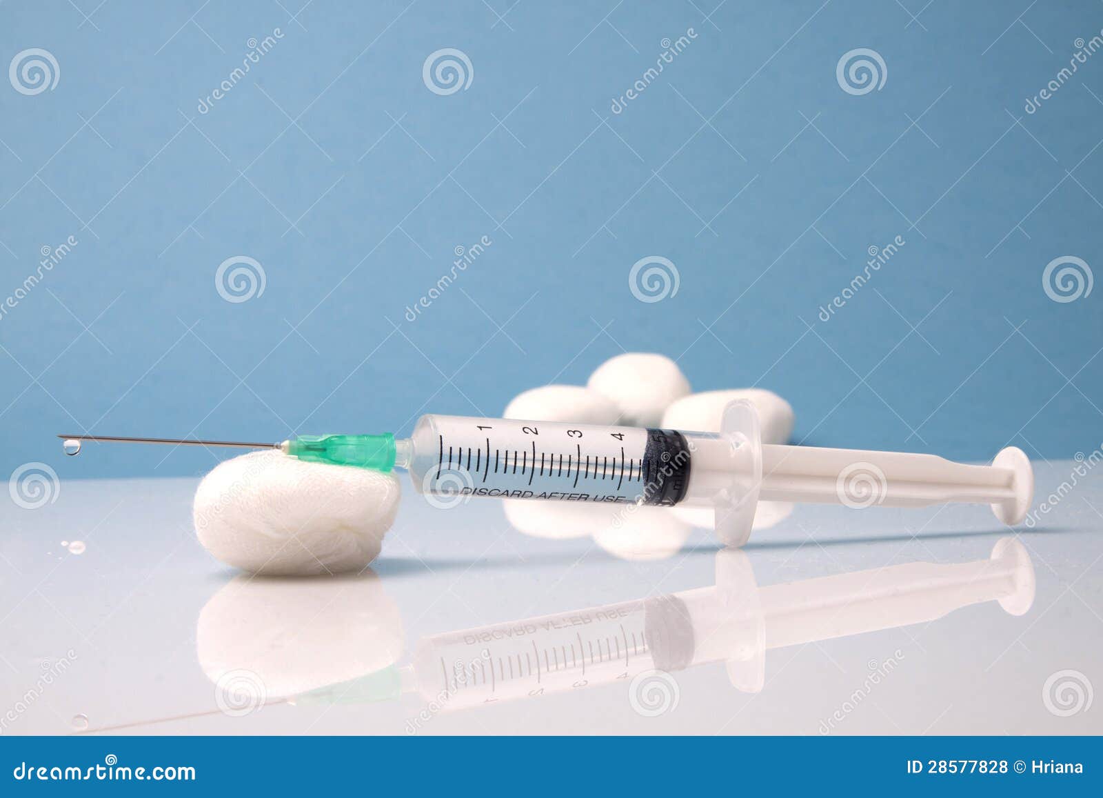 Syringe and bandages stock photo. Image of injection 28577828