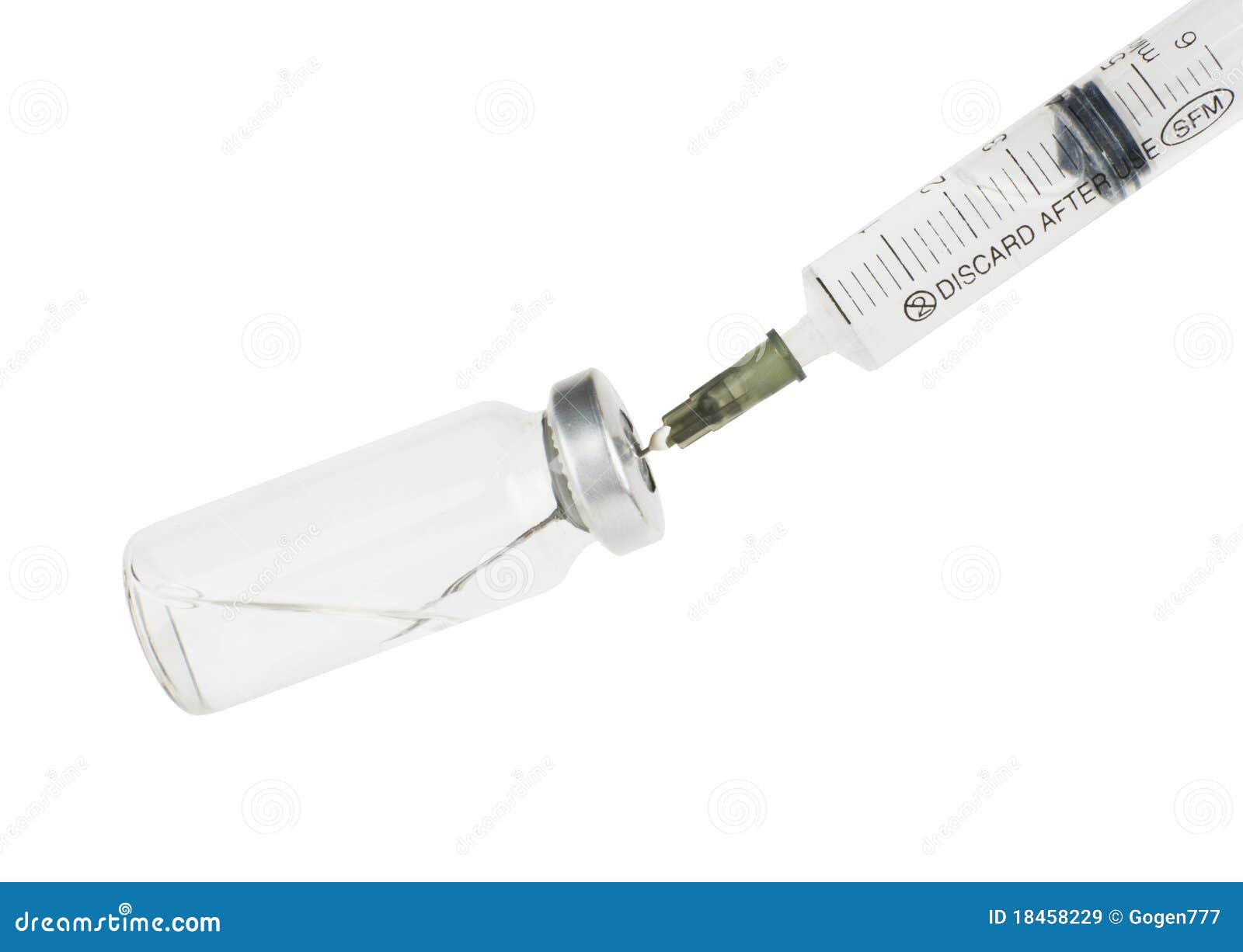 Syringe and glass vial stock image. Image of vaccine 18458229