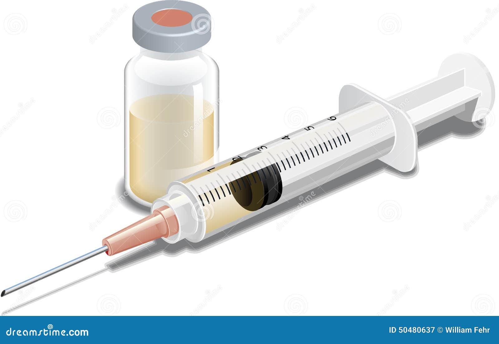 syringe or hypodermic needle with vial