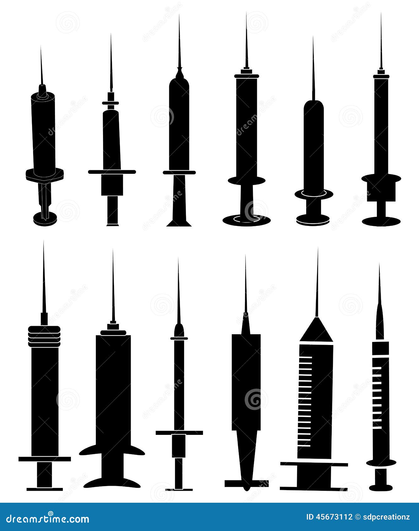 syringe icons set