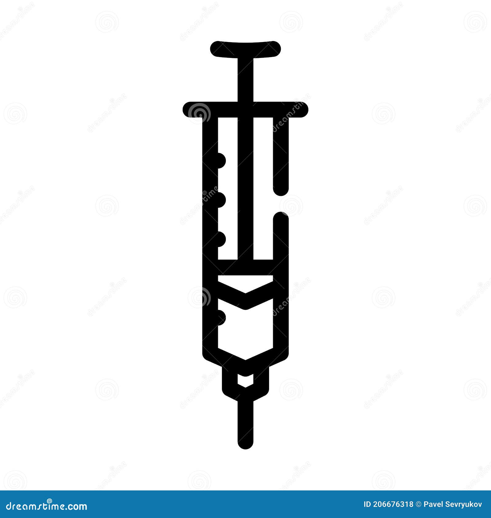 Syringe with Insulin Line Icon Vector Illustration Stock Illustration ...