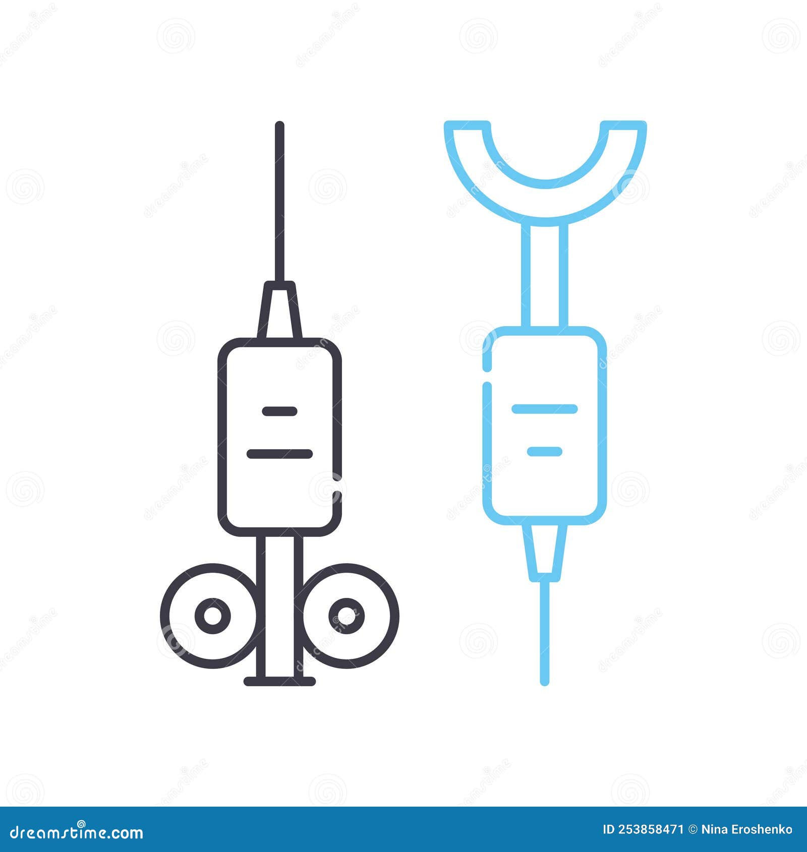 Syringe Line Icon, Outline Symbol, Vector Illustration, Concept Sign ...