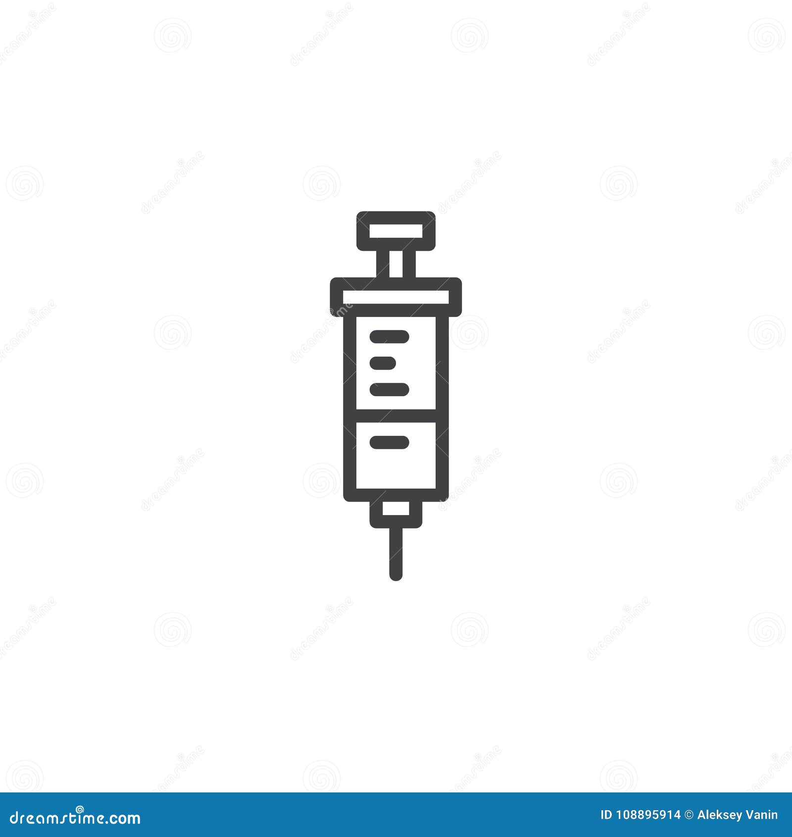 Syringe line icon stock vector. Illustration of medical - 108895914