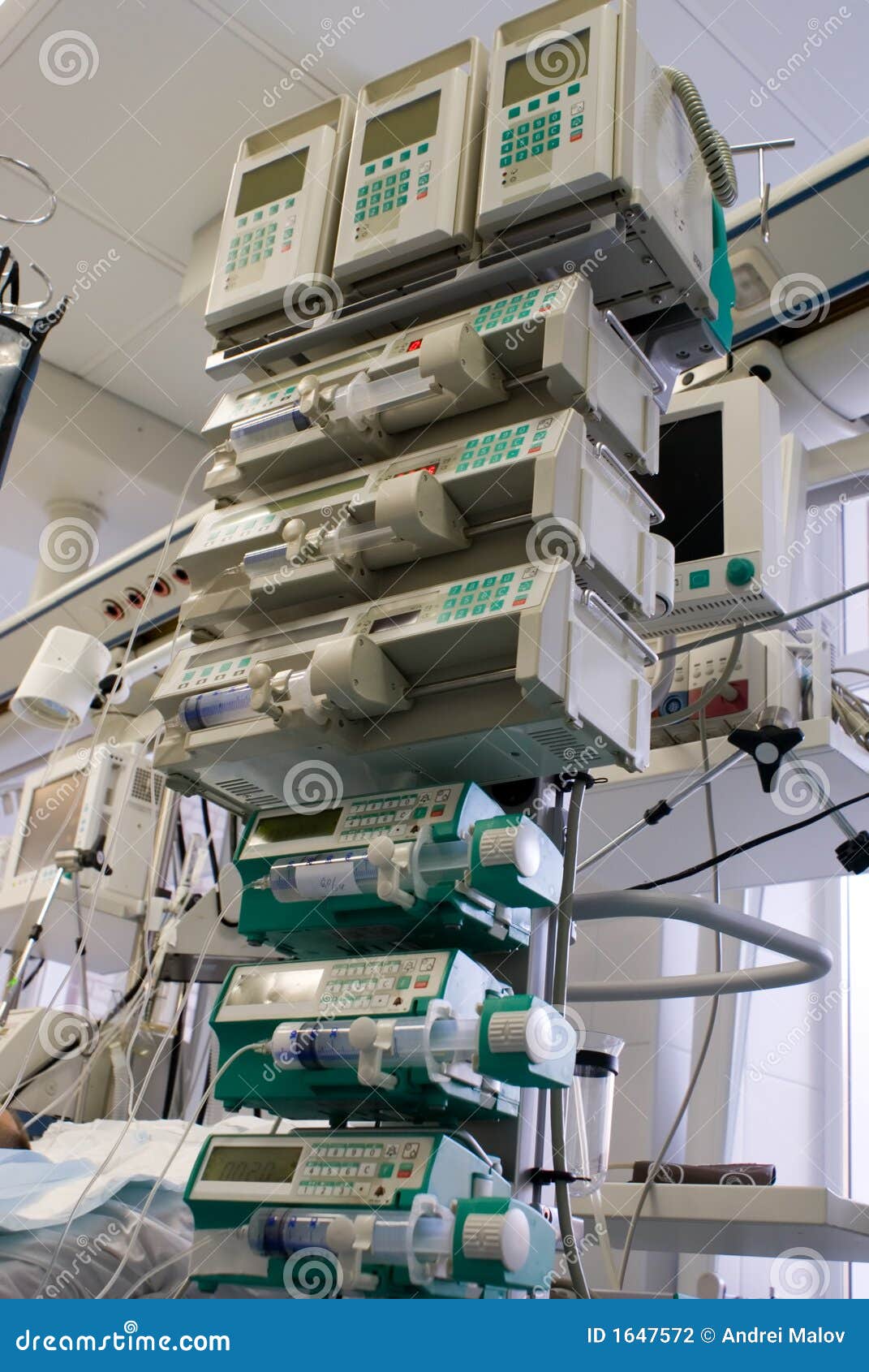 Syringe pumps in ICU stock photo. Image of aids, injection 1647572