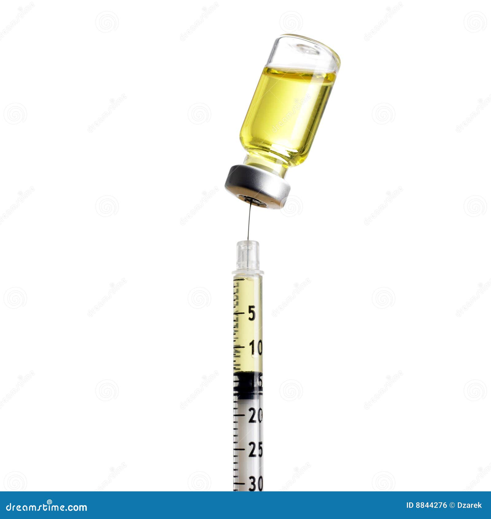 syringe and vial  on white