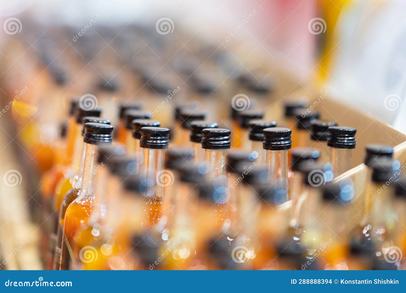 Syrup Bottles with Black Caps Stand in a Row Stock Photo Image of
