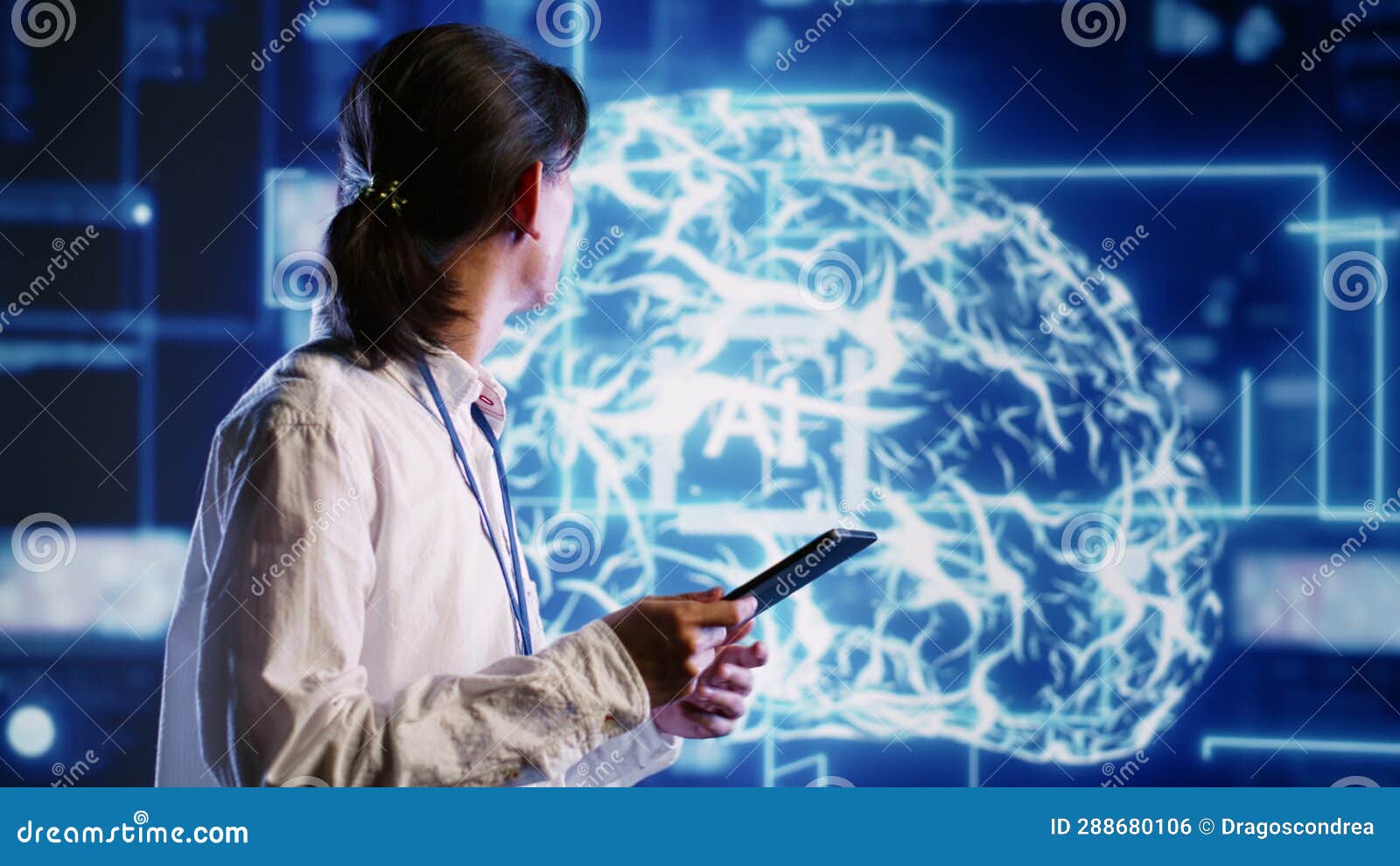 System Administrator Working with AI Stock Footage Video of dataset