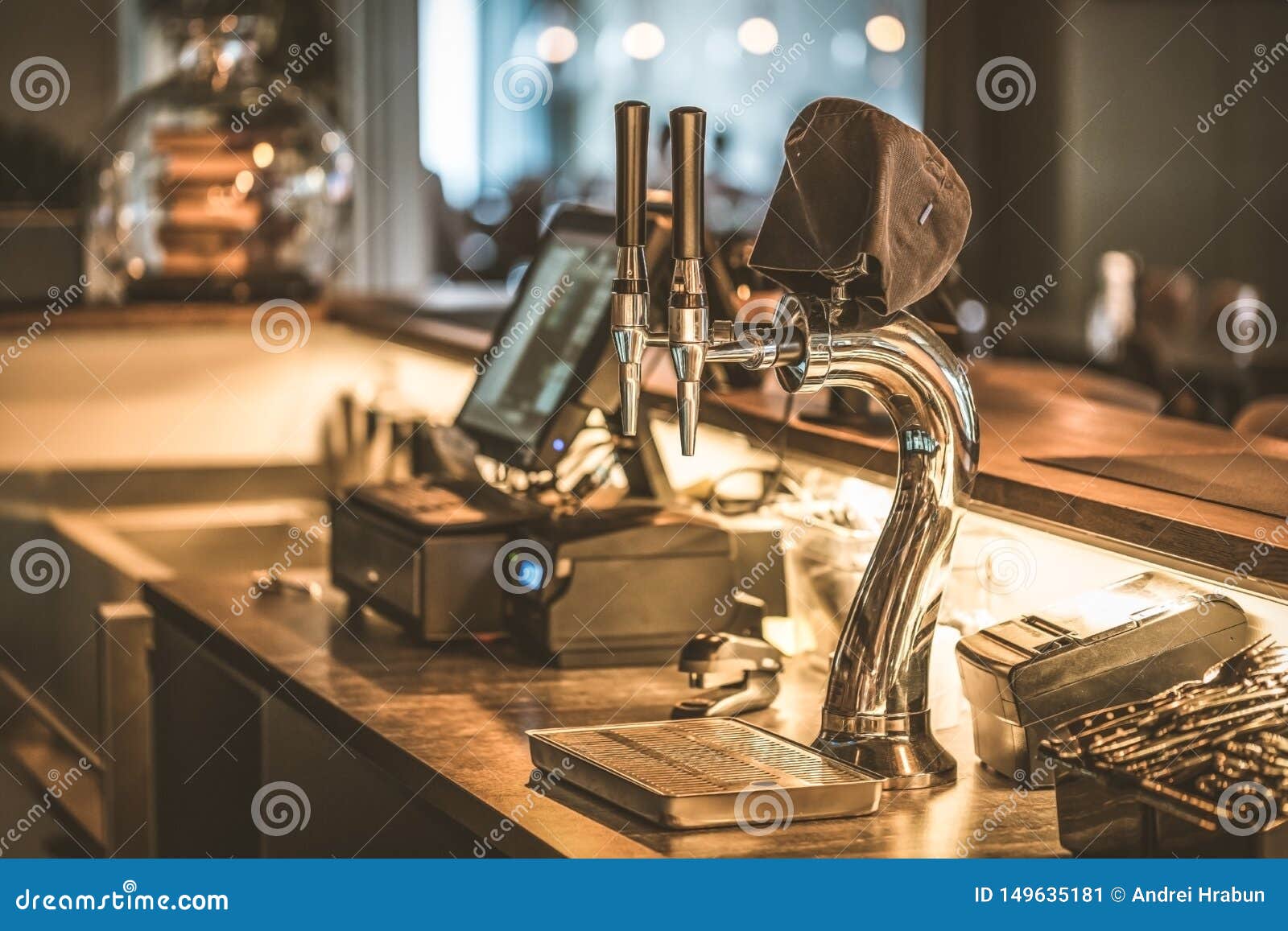 The System of Bottling Beer on the Table of Customers in the Brewery