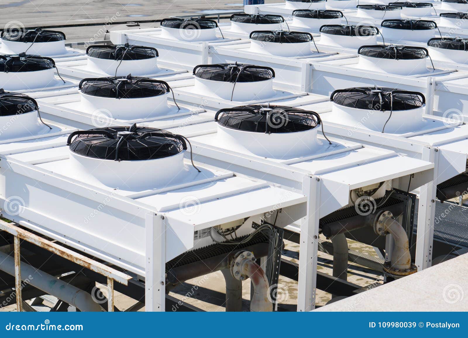 System of Central Conditioning Set on the Street. Stock Image Image