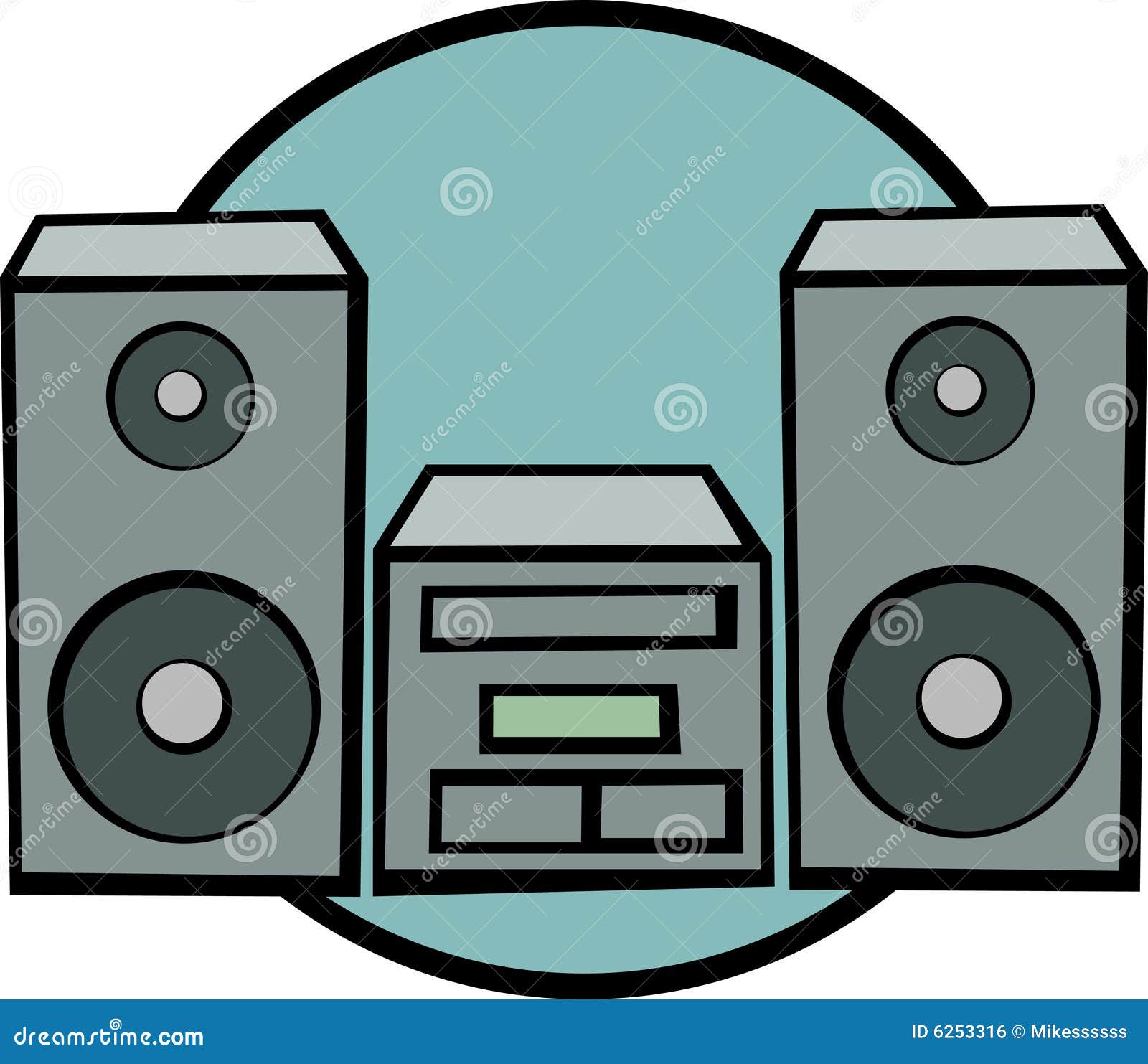 Kolorowe ilustracyjny system stereo muzyki.