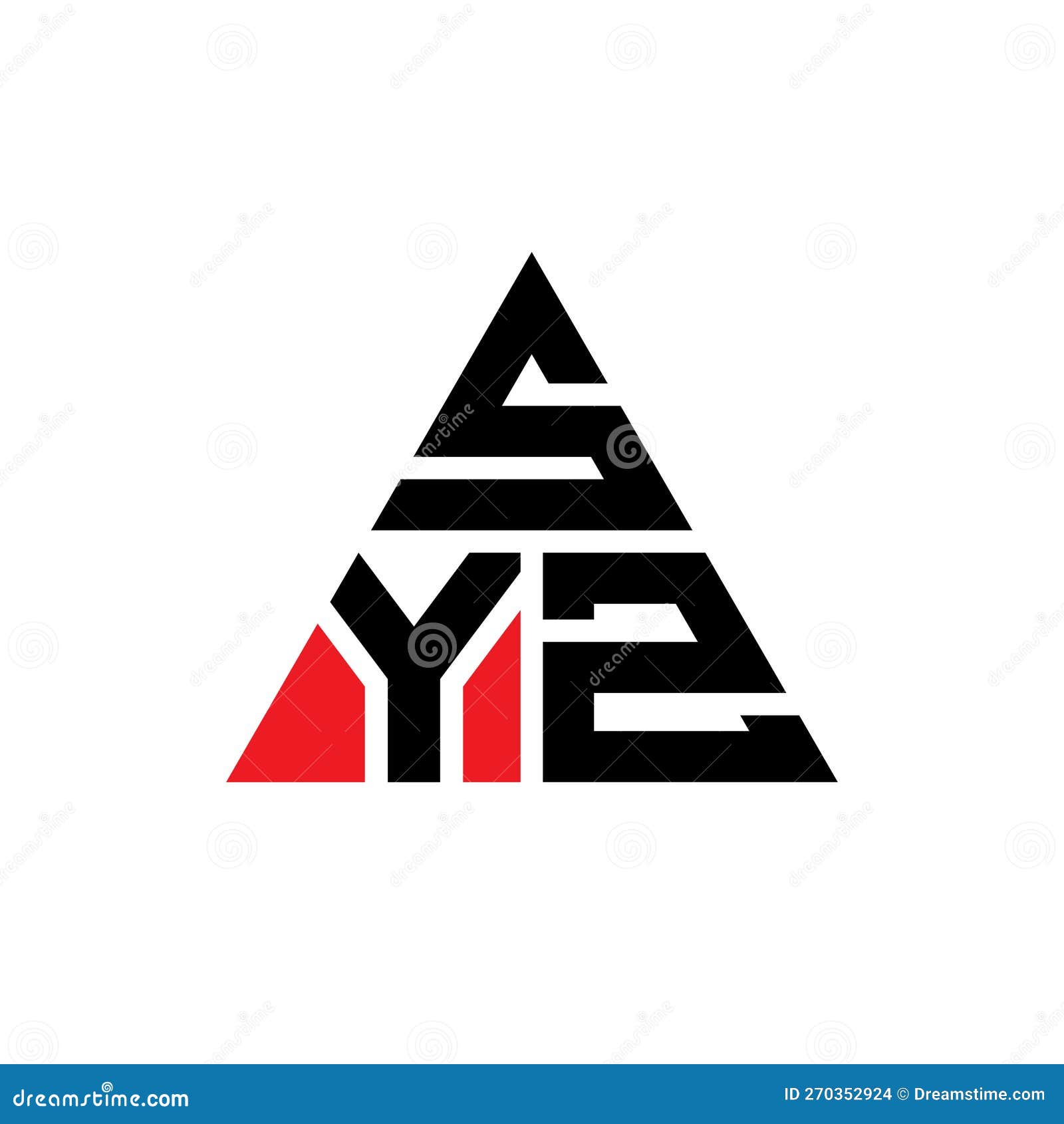syz triangle letter logo  with triangle . syz triangle logo  monogram. syz triangle  logo template with red