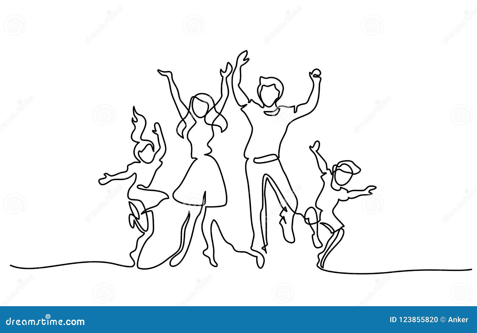 Szczęśliwy Rodziny Matki Ojca Taniec Z Dziećmi Ilustracja
