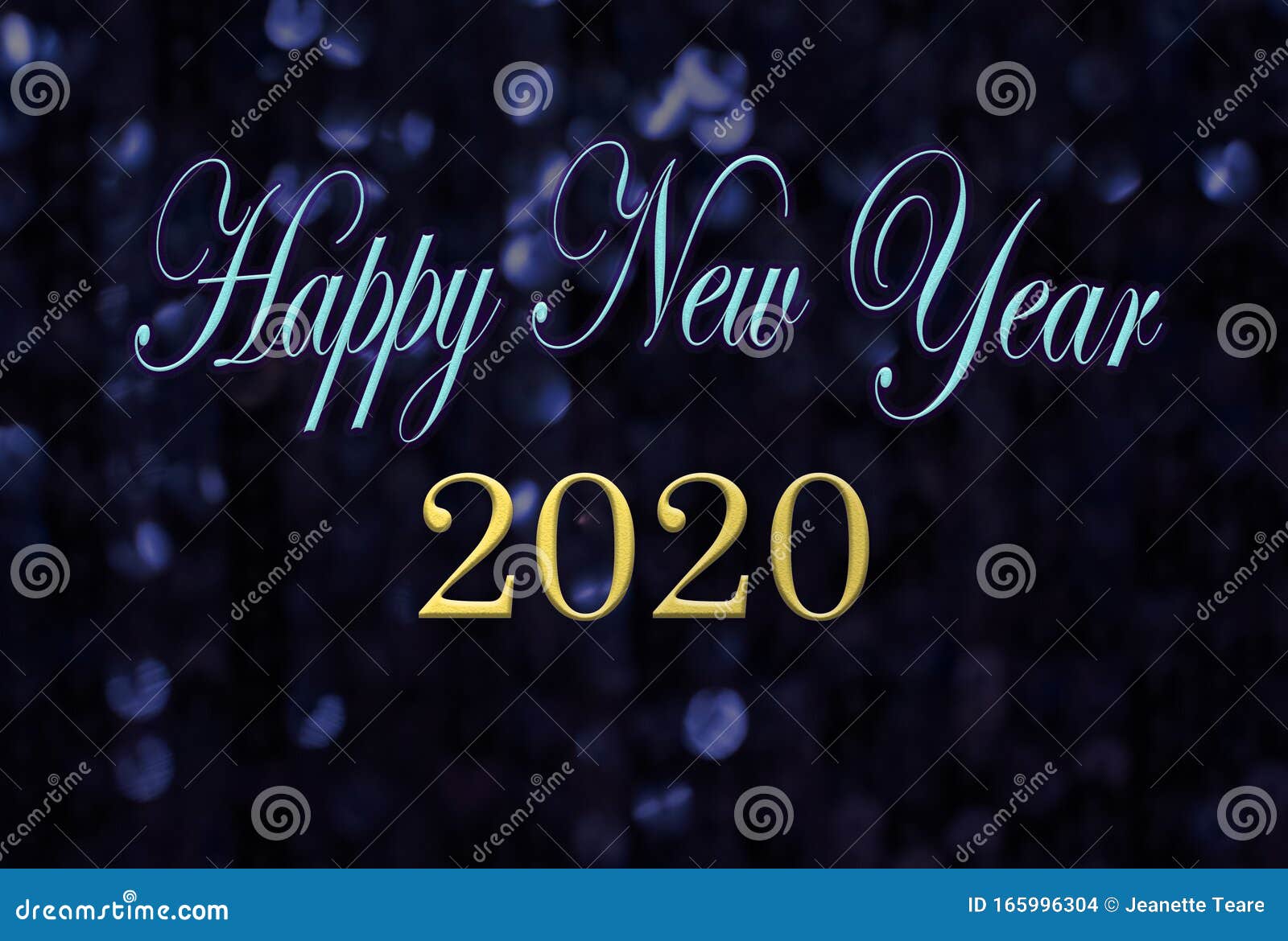 Szczęśliwego nowego roku 2020 - wiadomość o iskrzącym tle. Szczęśliwego nowego roku 2020 wiadomość na błyszczącym tle, elegancki skrypt ze złotymi literami