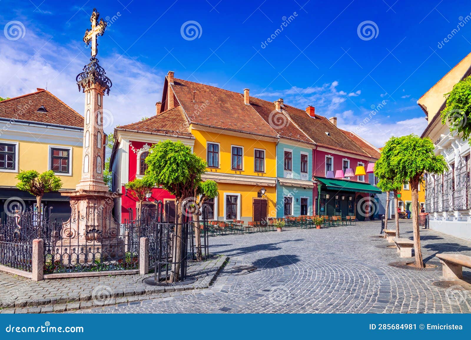 szentendre, hungary. fo ter of historical city, danube riverbank, budapest