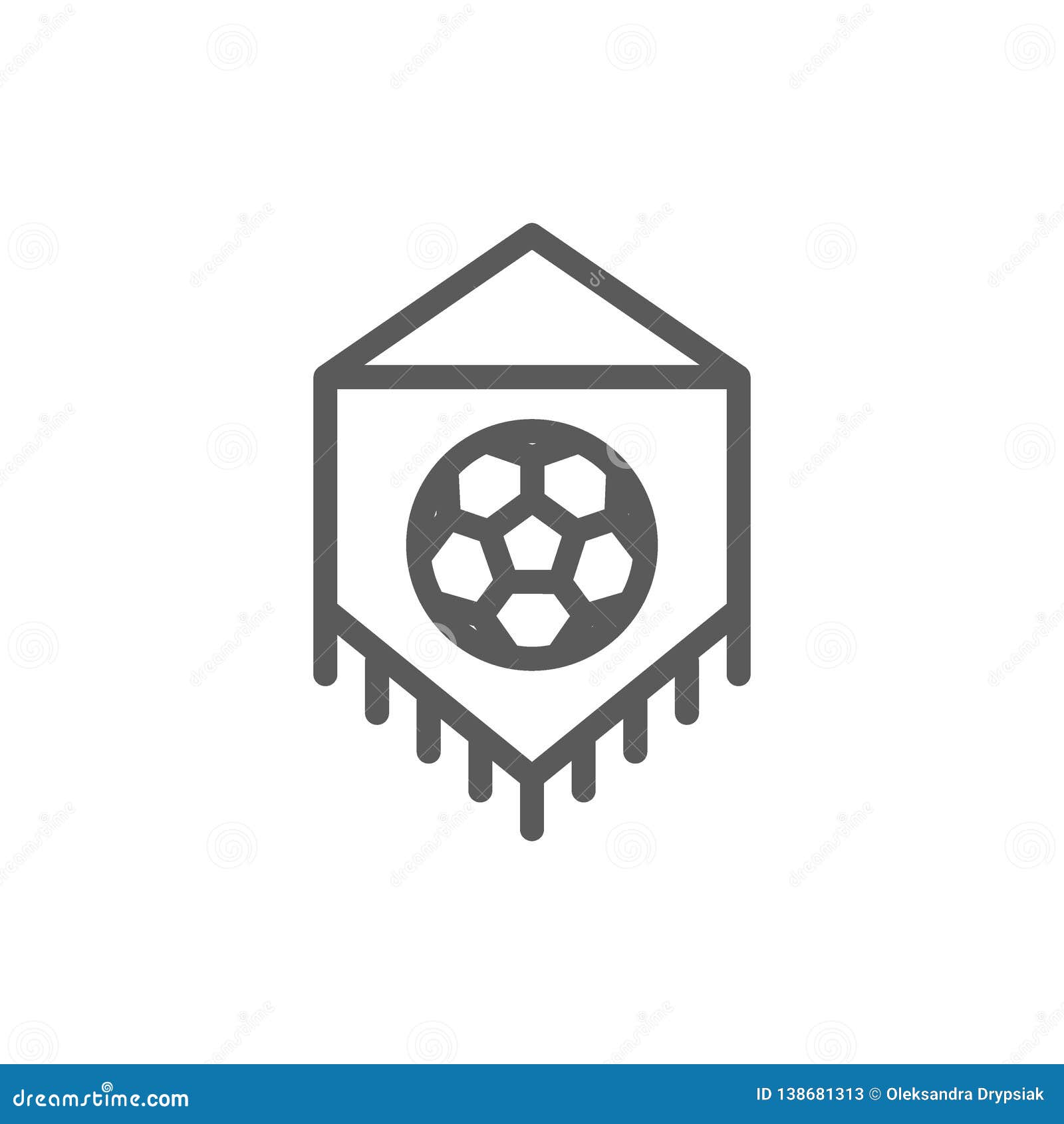 Wektorowy sztandar z piłki nożnej piłki linii ikoną Symbolu ilustracyjny projekt pojedynczy białe tło