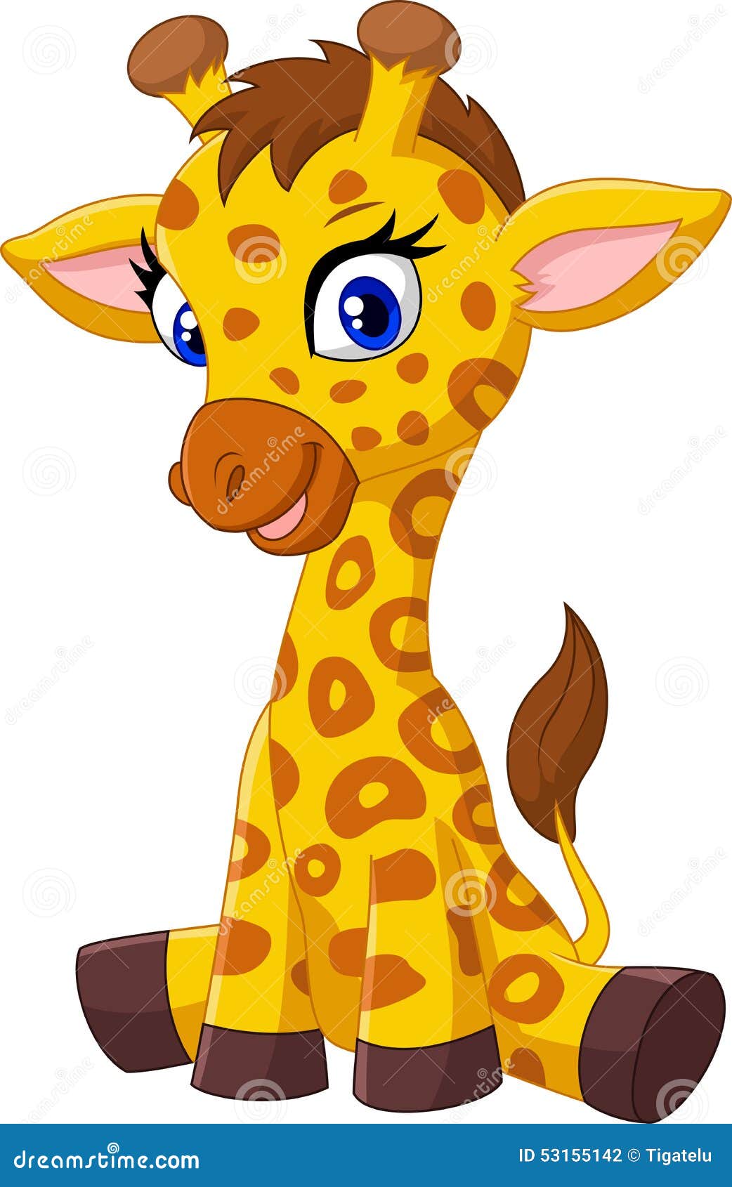 Séance De Girafe De Bébé De Bande Dessinée Illustration de Vecteur