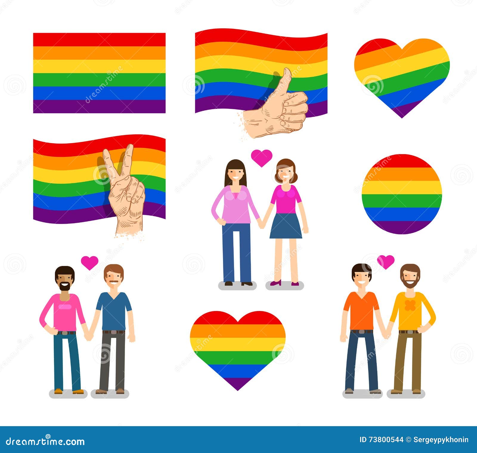 Símbolo Bandera Del Logotipo Bandera Lgbt Lesbiana Gay Bisexual