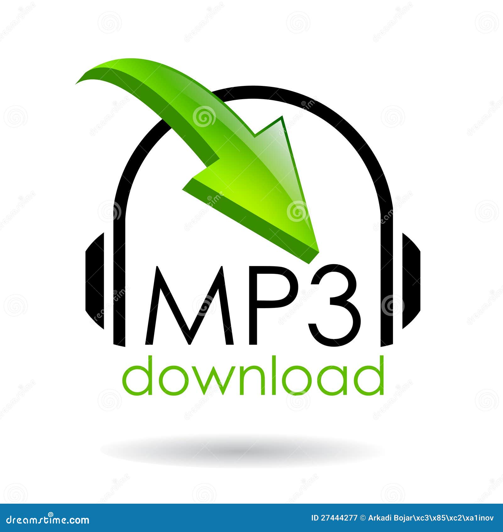 Símbolo do download Mp3 ilustração do vetor. Ilustração de grampo