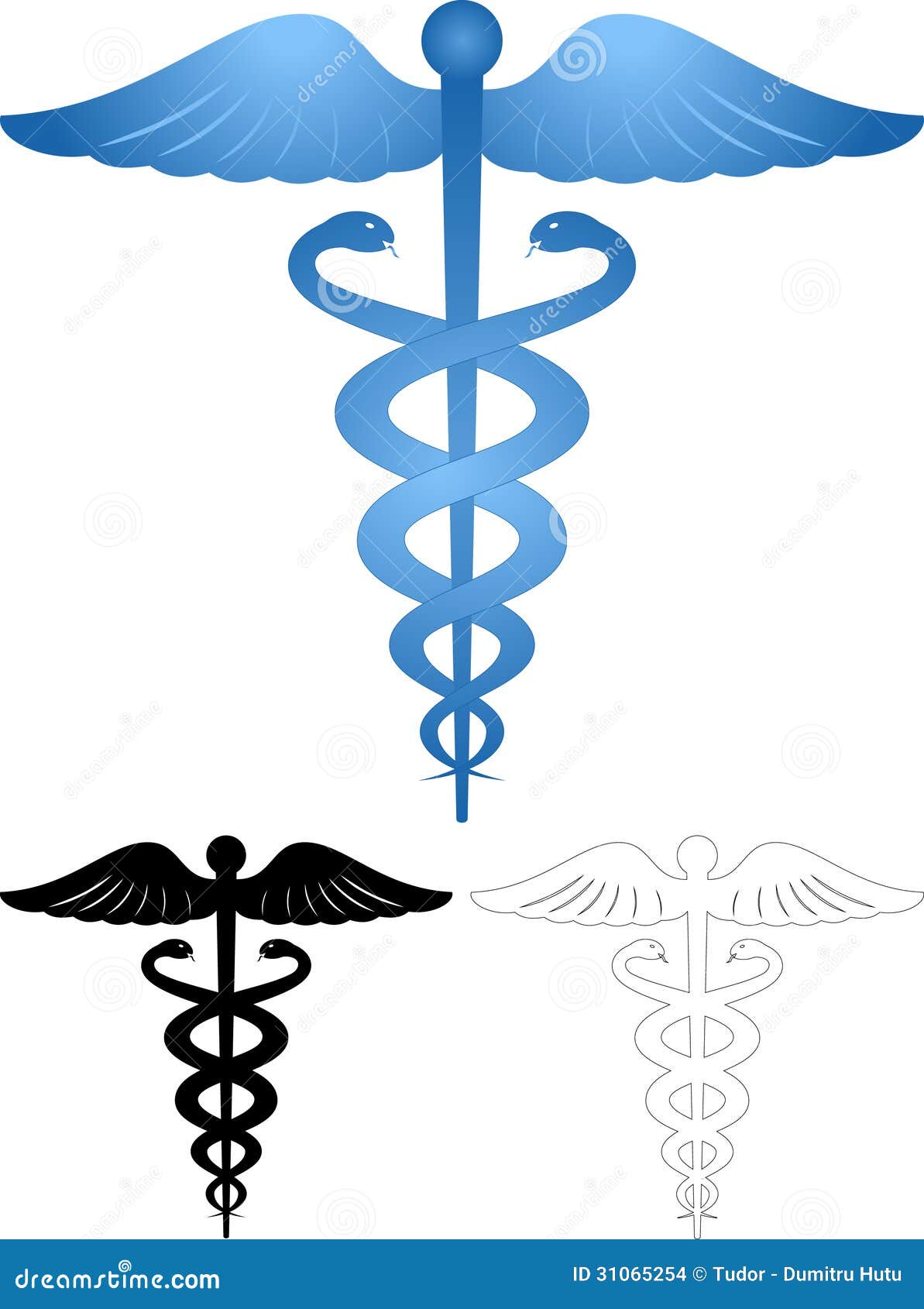 Símbolo médico del caduceo ilustración del vector. Ilustración de