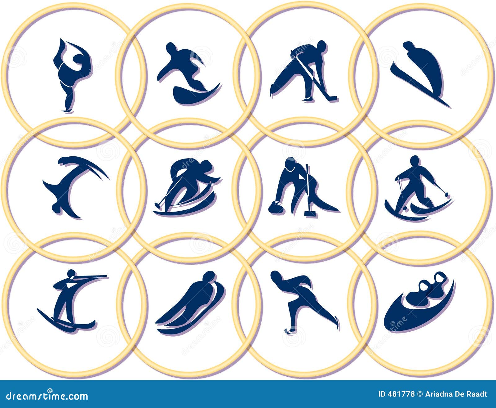 Simbolos De Los Juegos Olimpicos Stock de ilustracion Ilustracion de deporte invierno 481778