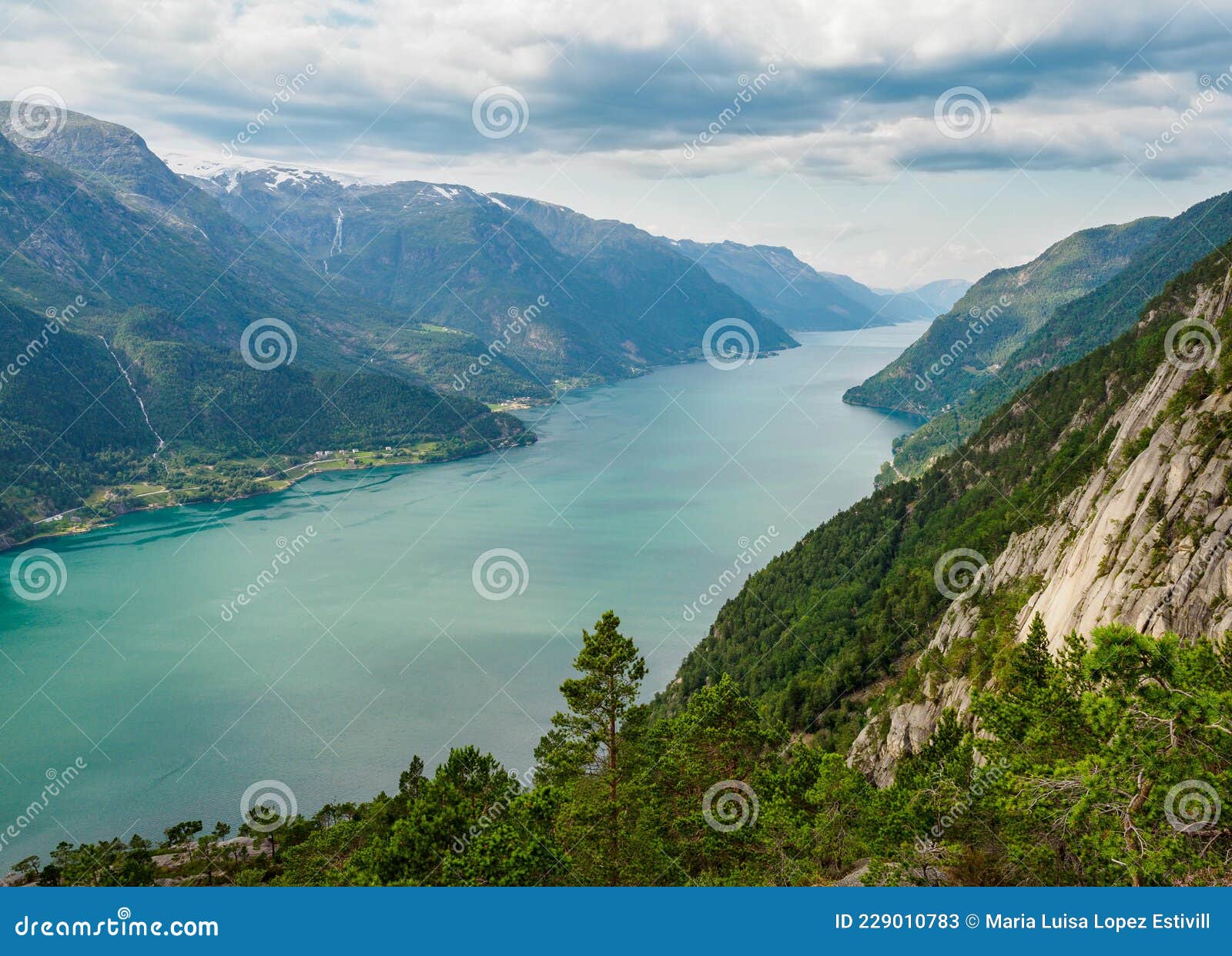 Sørfjorden View From Lilletopp Tyssedal Norway Stock Image Image Of