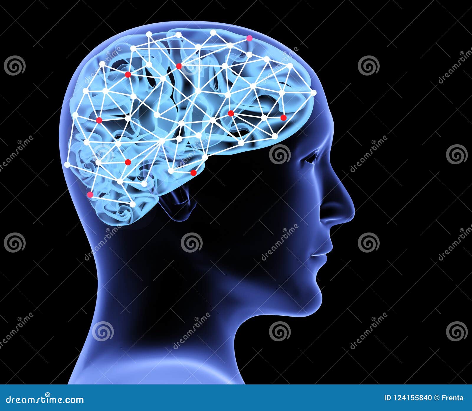 Tête 3d Transparente De L'homme Et Du Cerveau Illustration Stock -  Illustration du désespoir, nerf: 124155840