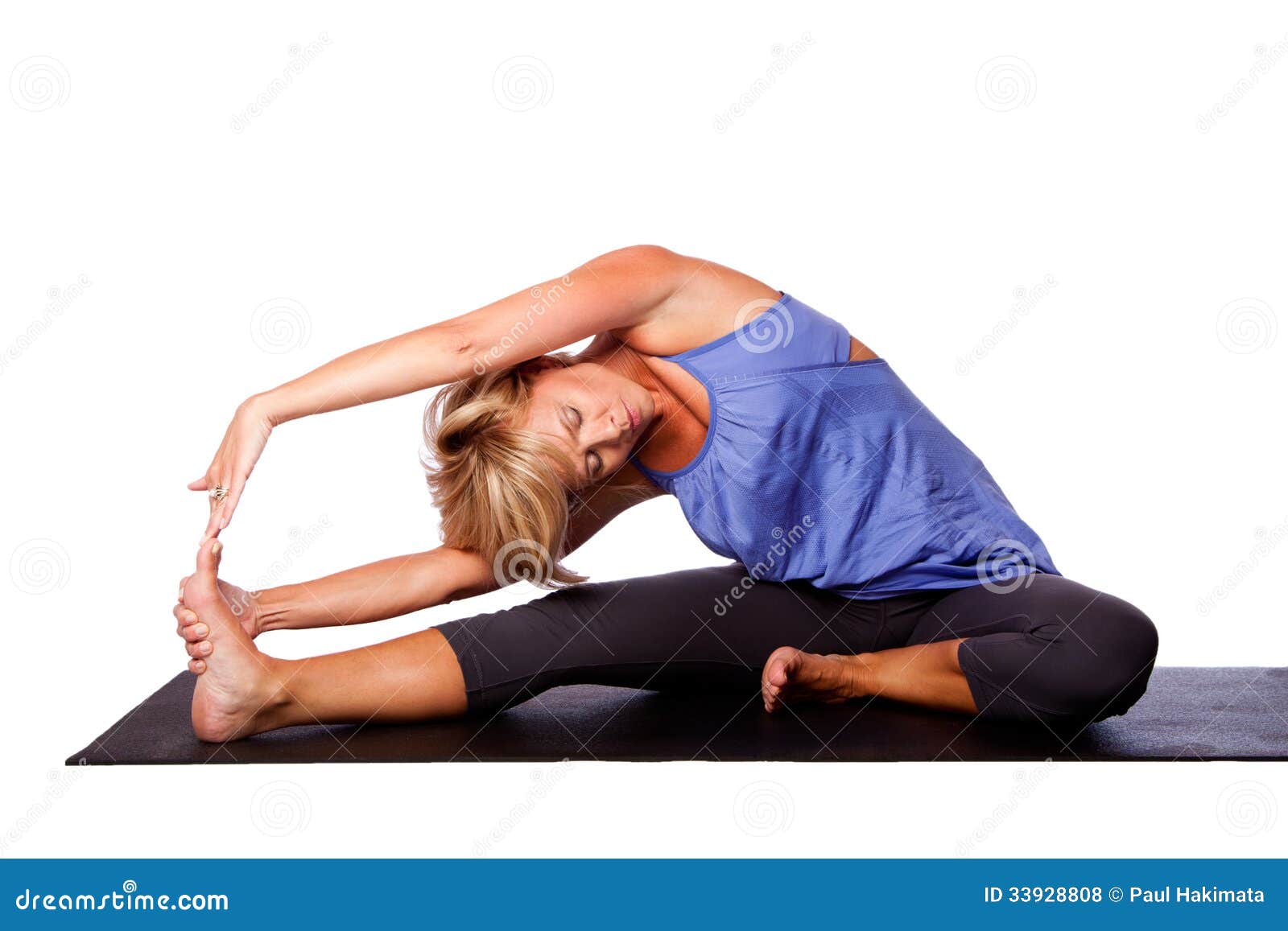 Tête De Yoga à La Pose De Genou Photo stock - Image du genou, bleu: 33928808