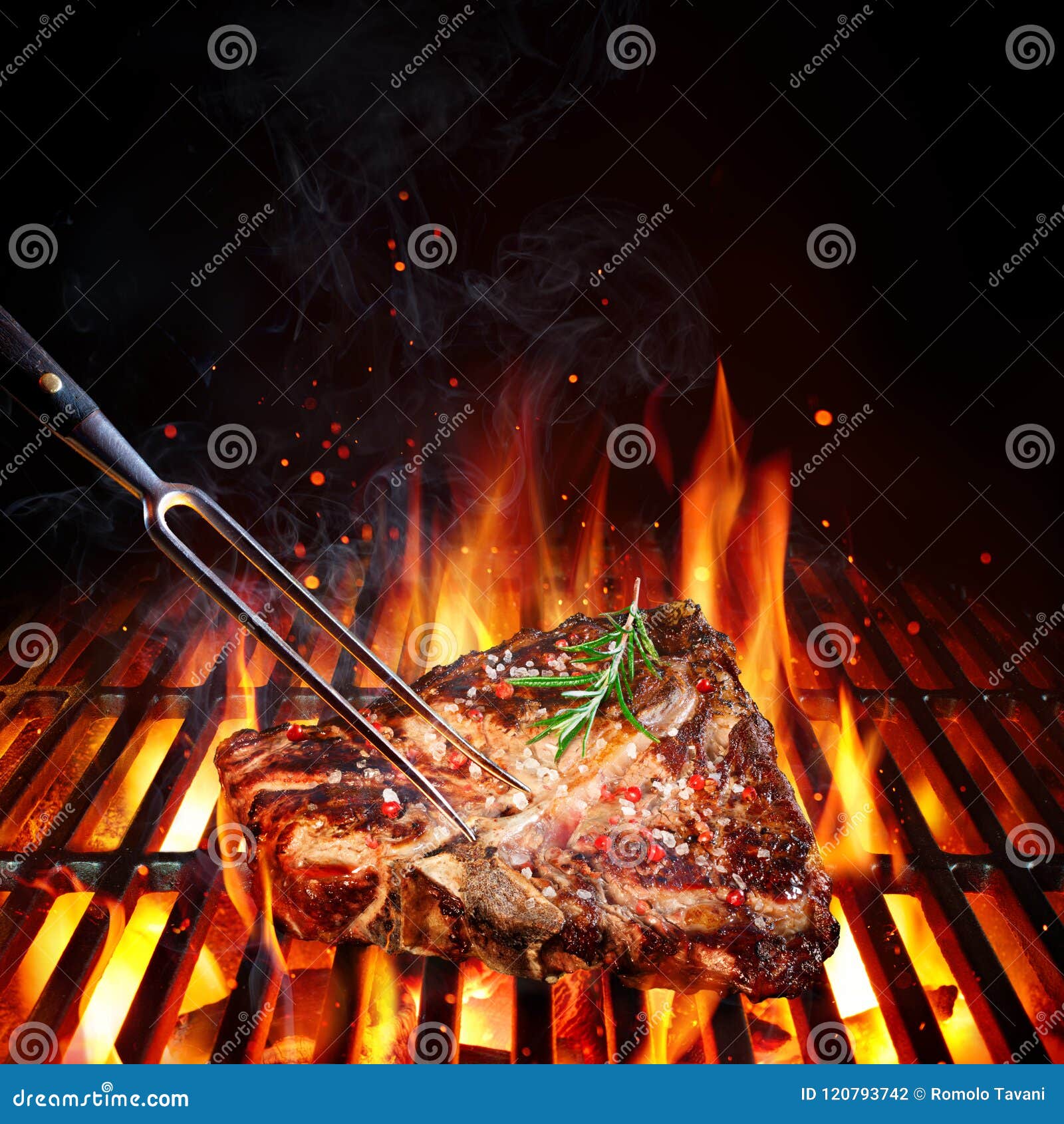 t-bone steak - porterhouse on grill