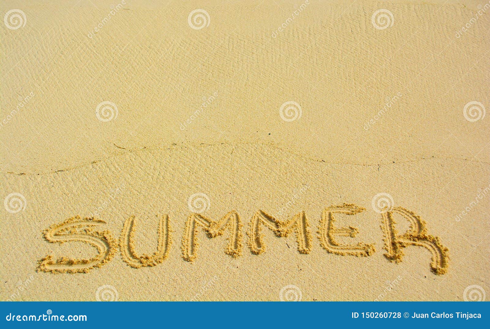 Summer Written in Sand on Beach